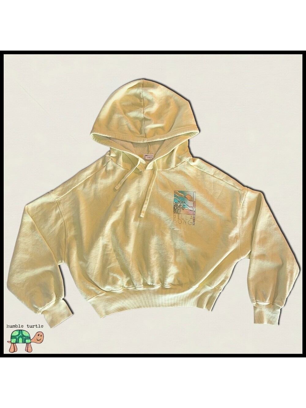 Billabong All Time Fleece Cropped Hoodie Yellow | Medium | NWOT